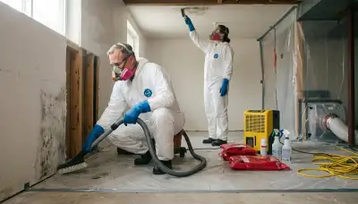 Shreveport, LA mold removal team inspecting water damage in a home for 24/7 service