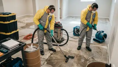 Sewer backup cleanup crew restoring a Shreveport, LA home after water damage
