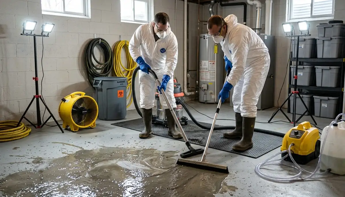 Sewer backup cleanup team restoring a Shreveport, LA home after water damage recovery