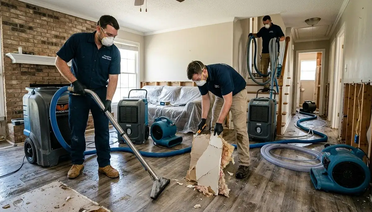 Water damage restoration team serving Shreveport, LA for emergency cleanup and drying